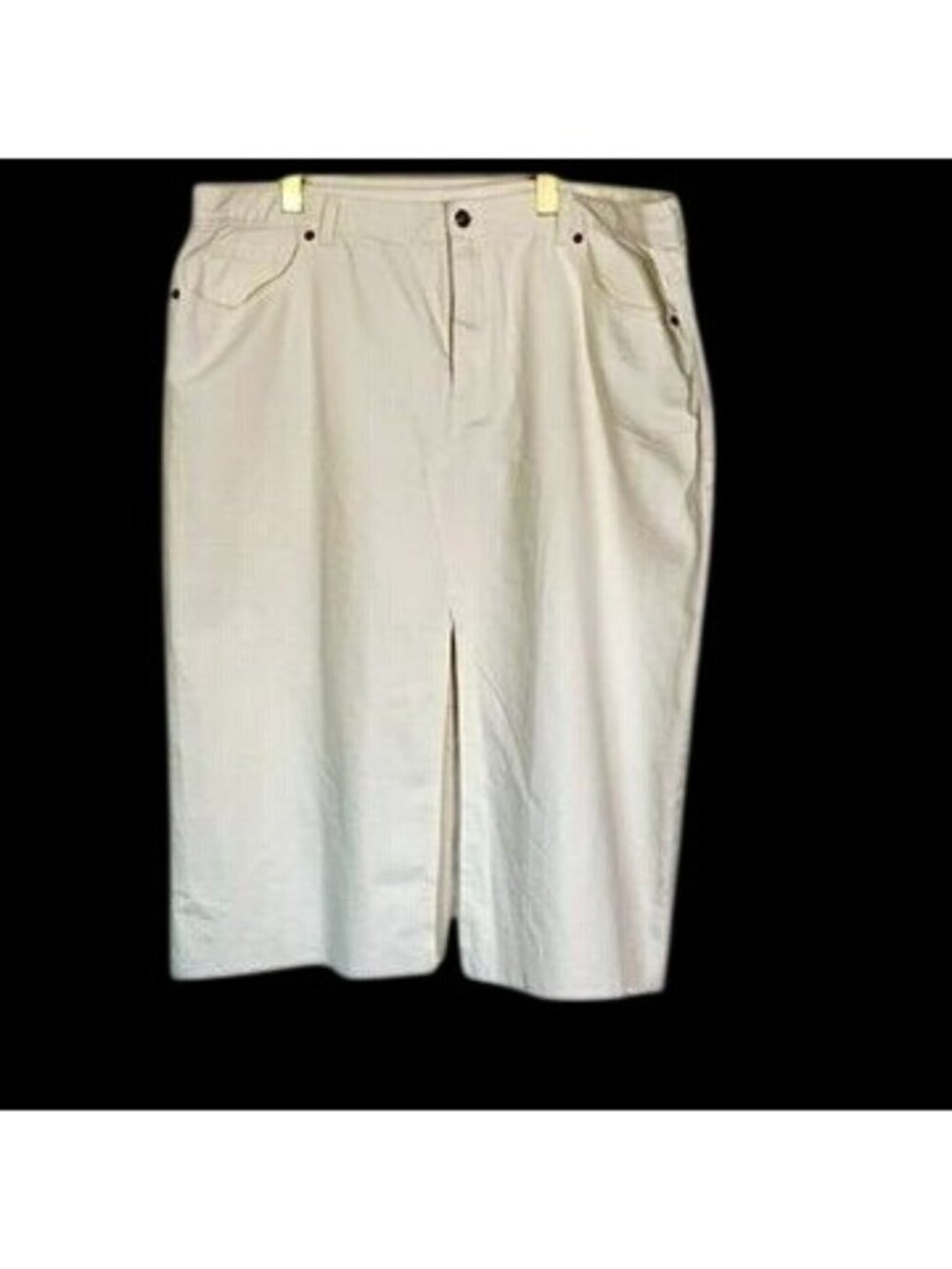 Mango White Denim Maxi Skirt Plus 3XL Raw Hem Western Boho Modest - Picture 2 of 14